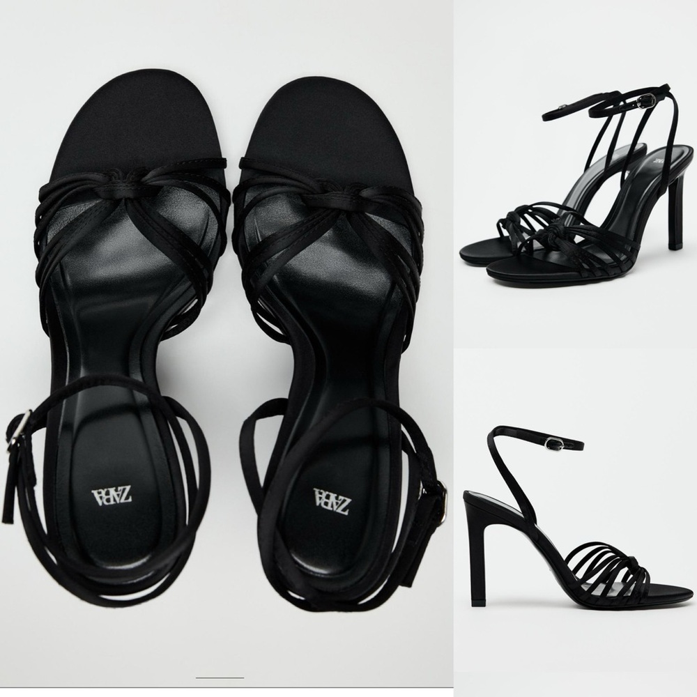 Zara Black Strappy Heels